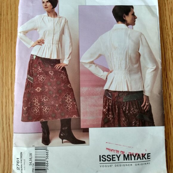 Vogue Pattern 2761 Issey Miyake Size 14 16 18 Top & Skirt UNCUT FF - Picture 2 of 13